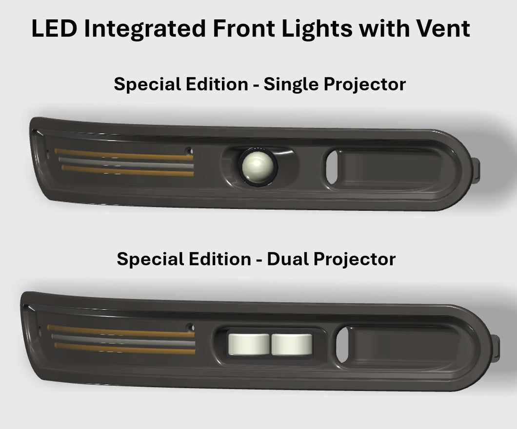 アイランドスタイル　ライト 993 94-98 LED Integrated Front Lights - Special Edition with Vent